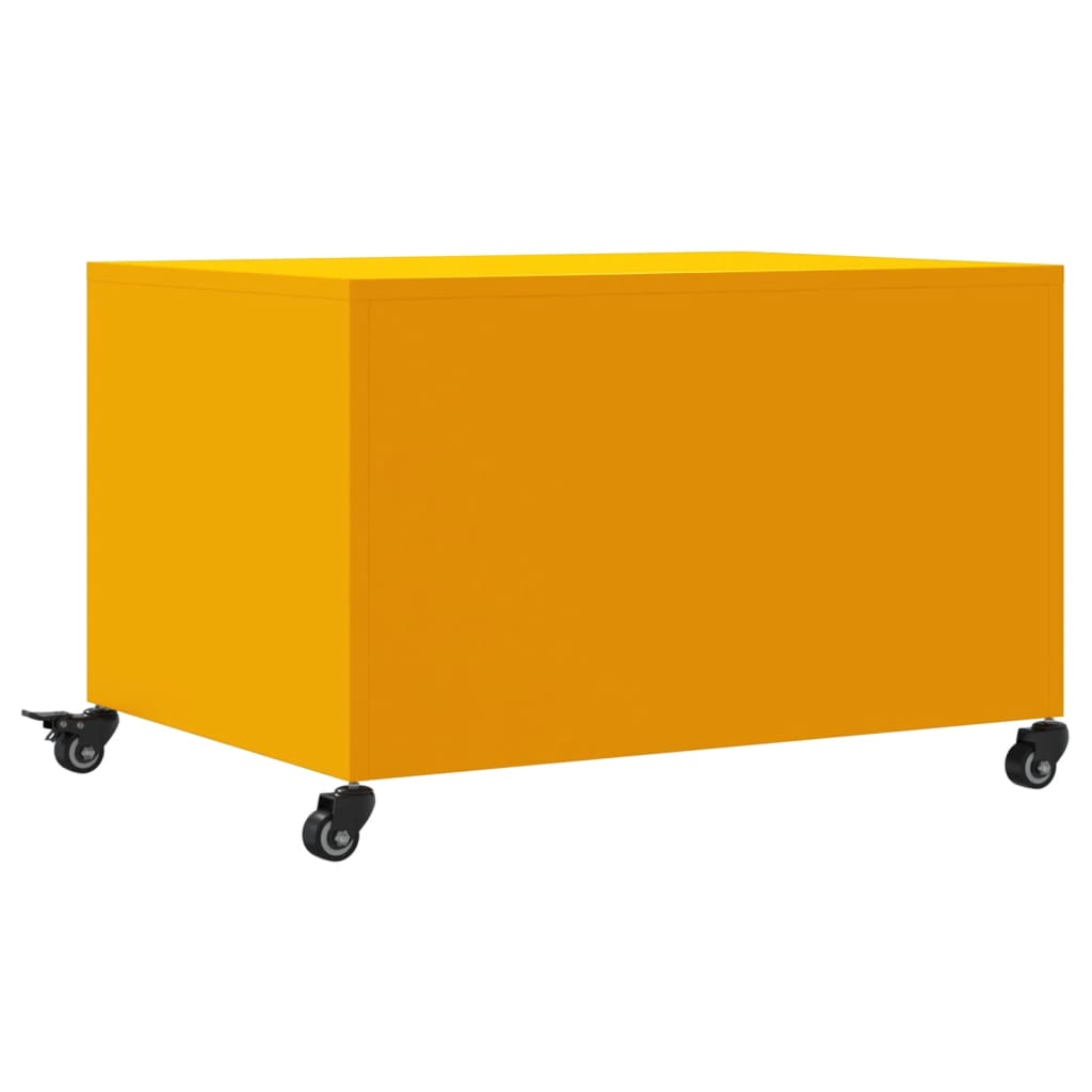 Table basse jaune moutarde 68x50x43,5 cm acier laminé à froid Tables basses vidaXL   