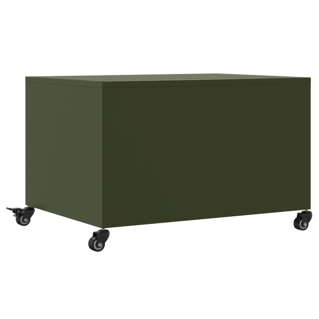 Table basse vert olive 68x50x43,5 cm acier laminé à froid Tables basses vidaXL   