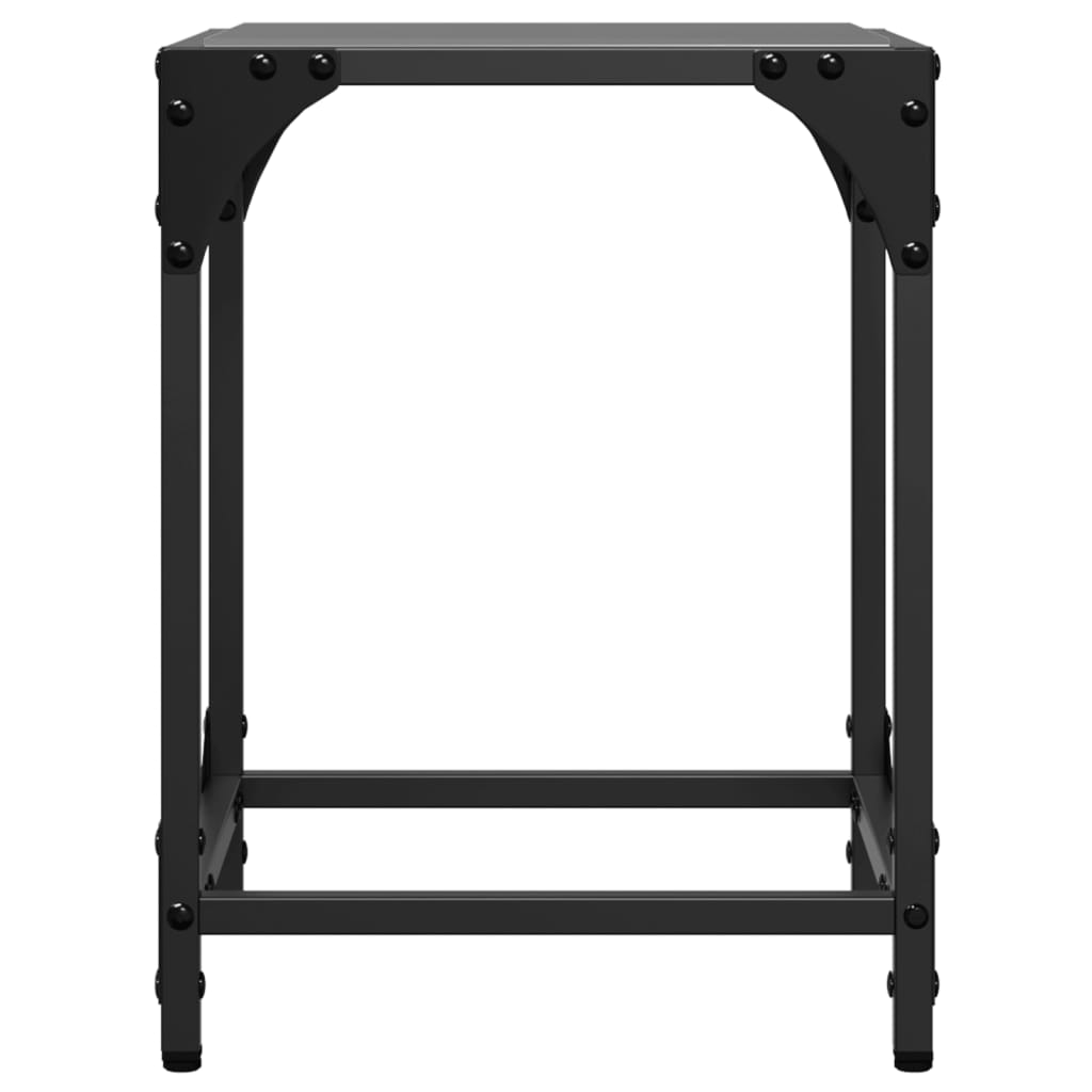 Table basse avec dessus en verre noir 30x30x40 cm acier Tables basses vidaXL   