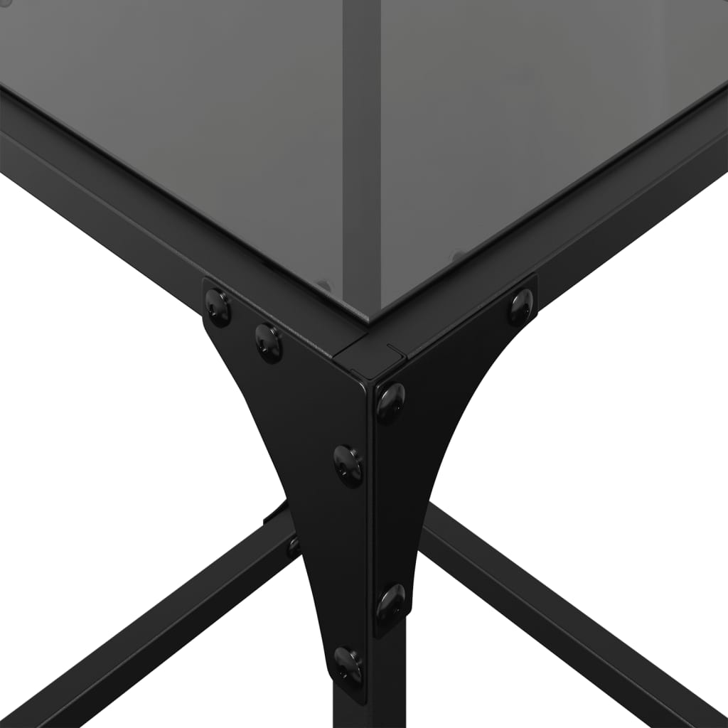 Tables basses avec dessus en verre noir 2 pcs 30x30x40 cm acier Tables basses vidaXL   