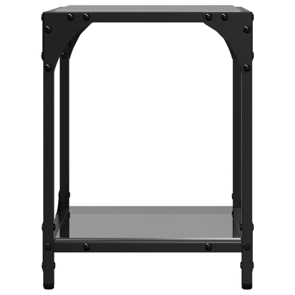 Table basse avec dessus en verre noir 30x30x40 cm acier Tables basses vidaXL   