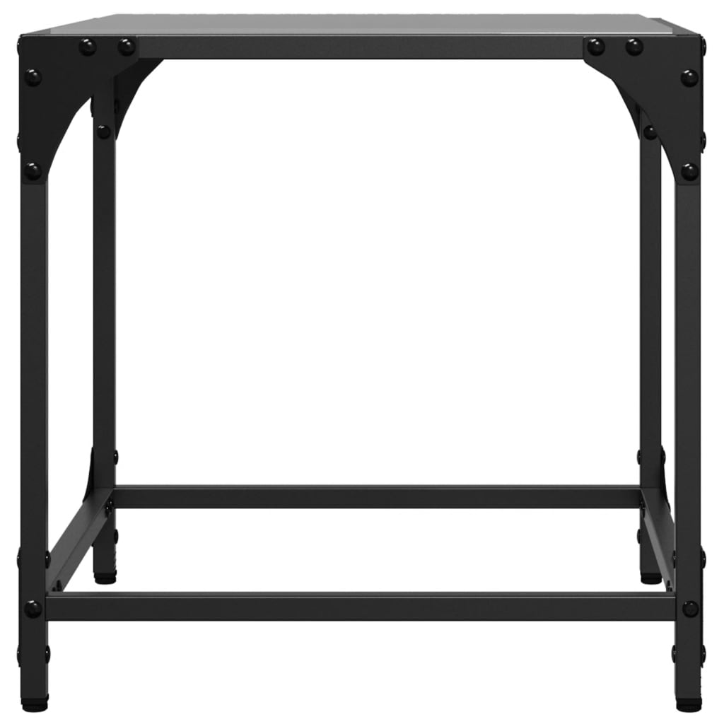 Table basse avec dessus en verre noir 40x40x40 cm acier Tables basses vidaXL   