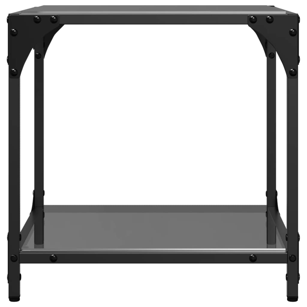 Table basse avec dessus en verre noir 40x40x40 cm acier Tables basses vidaXL   