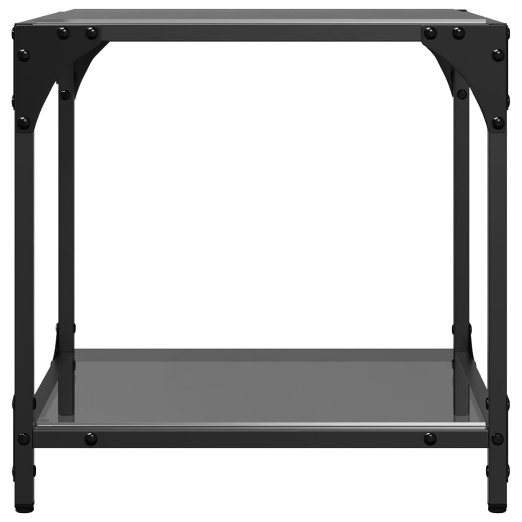 Tables basses avec dessus en verre noir 2 pcs 40x40x40 cm acier Tables basses vidaXL   