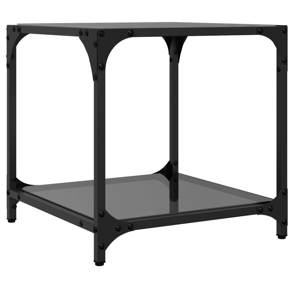 Tables basses avec dessus en verre noir 2 pcs 40x40x40 cm acier Tables basses vidaXL   