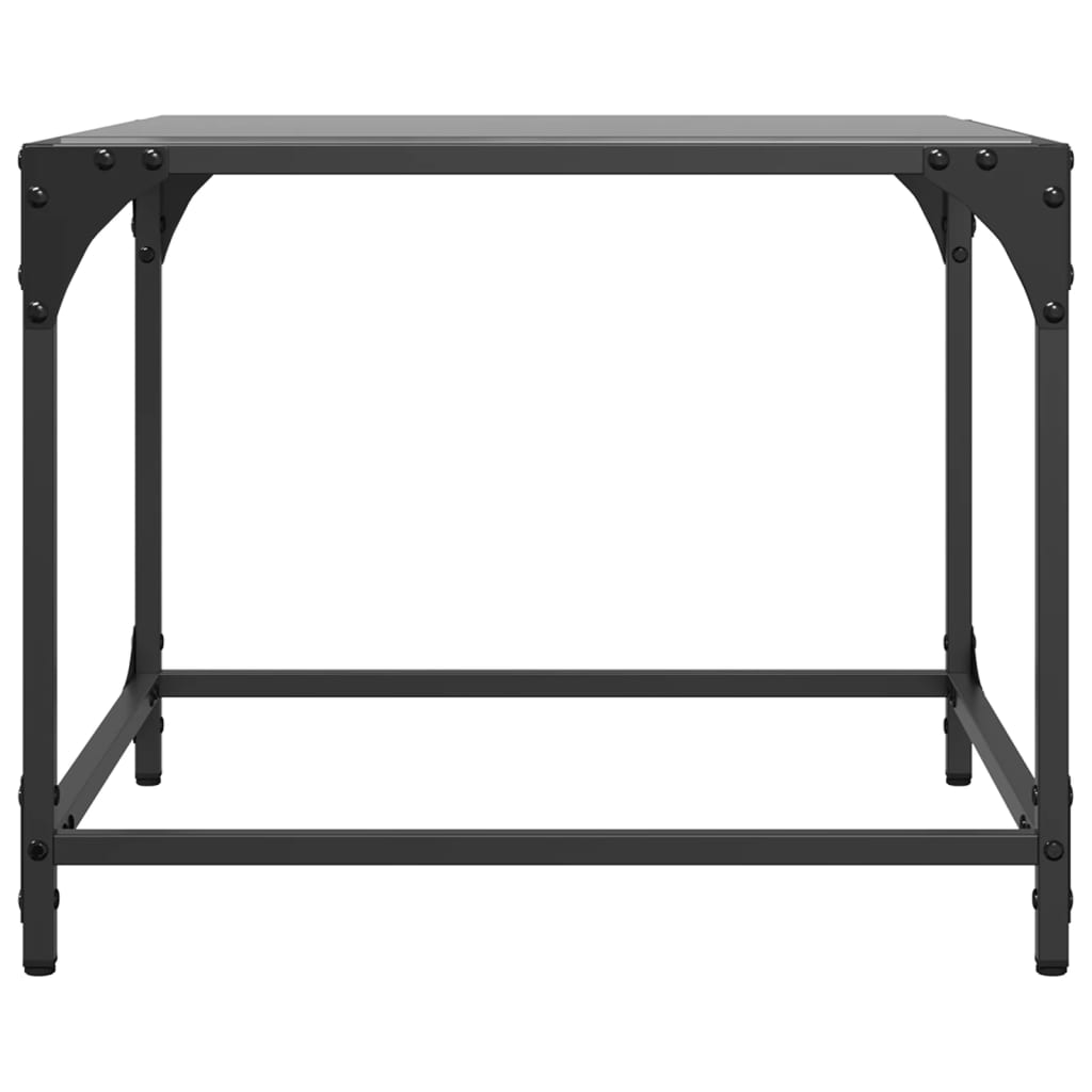 Table basse avec dessus en verre noir 50x50x40 cm acier Tables basses vidaXL   