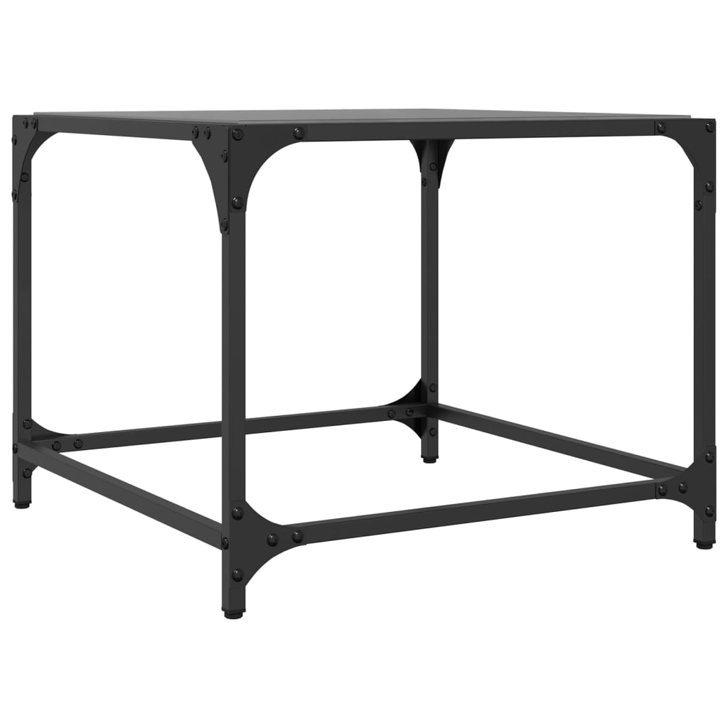 Tables basses avec dessus en verre noir 2 pcs 50x50x40 cm acier Tables basses vidaXL   