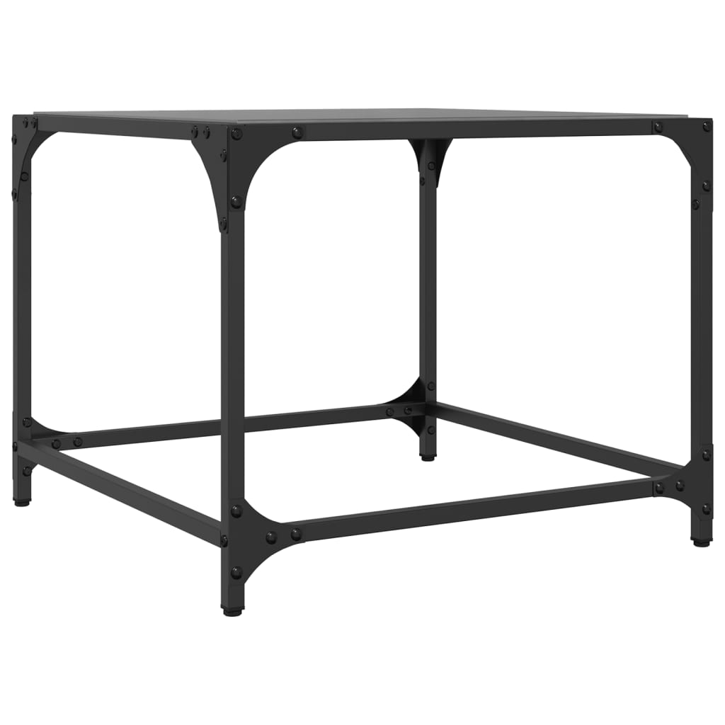 Tables basses avec dessus en verre noir 2 pcs 50x50x40 cm acier Tables basses vidaXL   