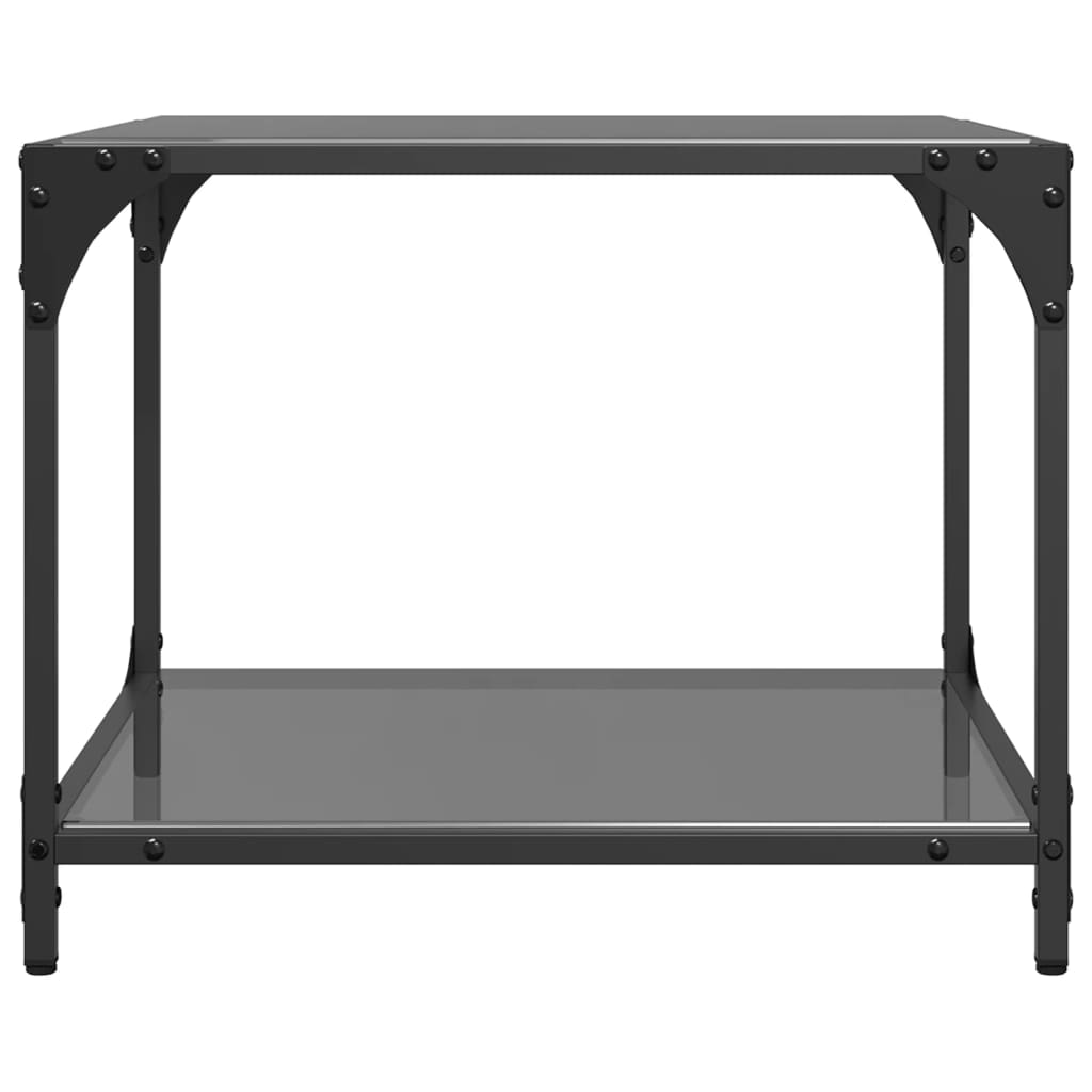 Tables basses avec dessus en verre noir 2 pcs 50x50x40 cm acier Tables basses vidaXL   