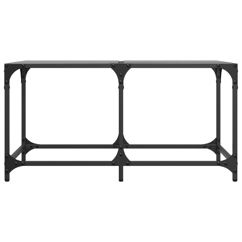 Table basse avec dessus en verre noir 78,5x40x40 cm acier Tables basses vidaXL   