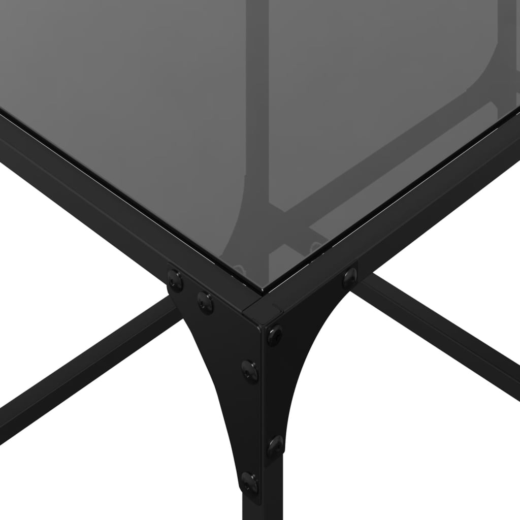 Table basse avec dessus en verre noir 78,5x40x40 cm acier Tables basses vidaXL   