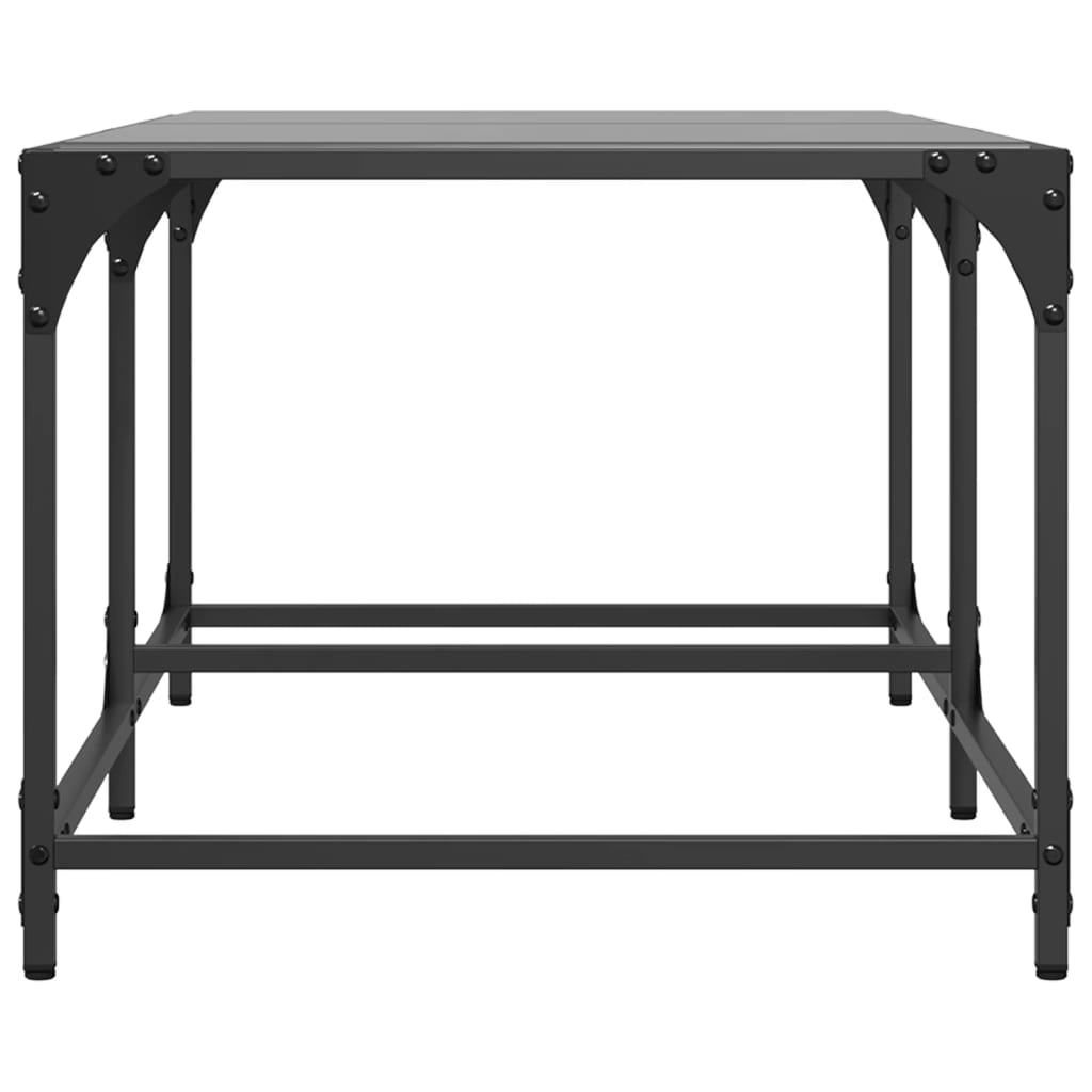 Table basse avec dessus en verre noir 98,5x50x40 cm acier Tables basses vidaXL   