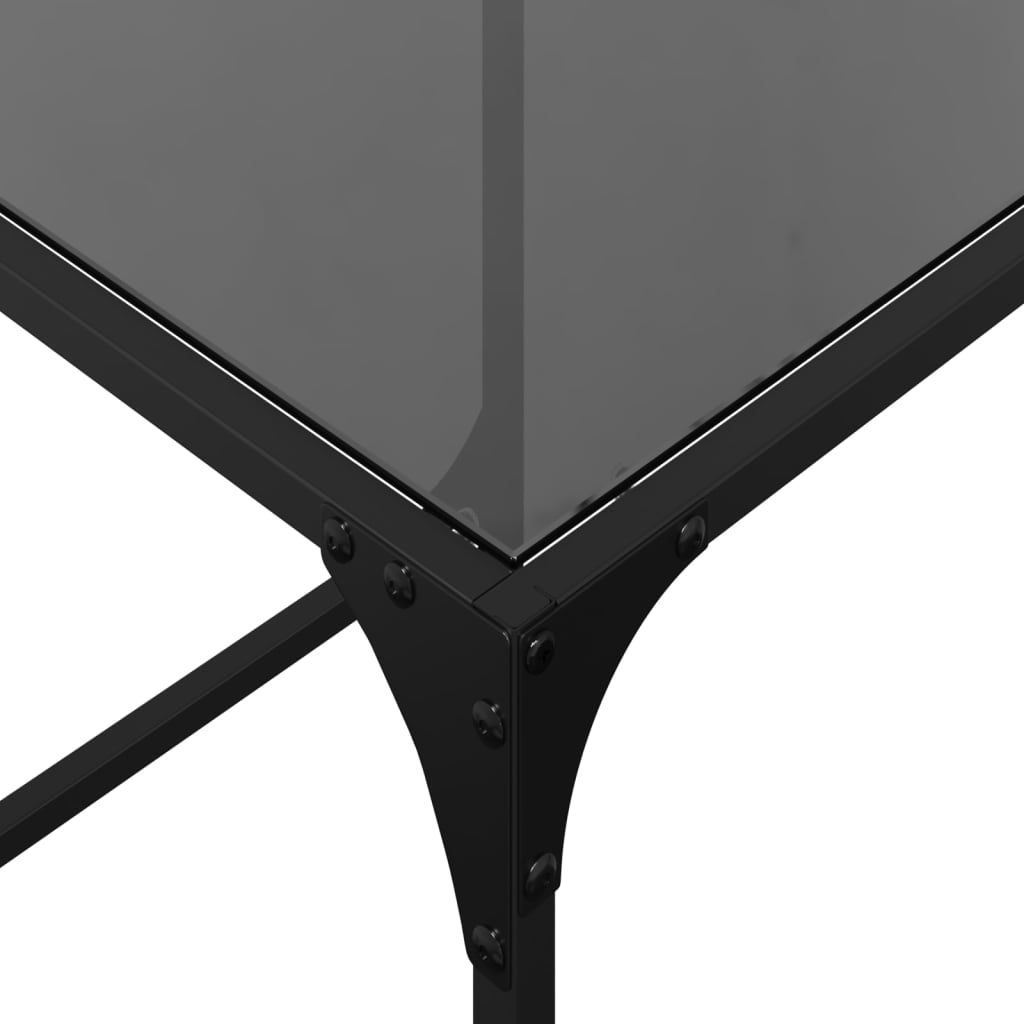 Tables basses gigognes 2 pcs dessus en verre noir acier Tables basses vidaXL   