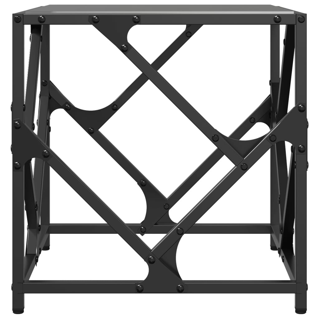 Table basse avec dessus en verre noir 40x40x41 cm acier Tables basses vidaXL   