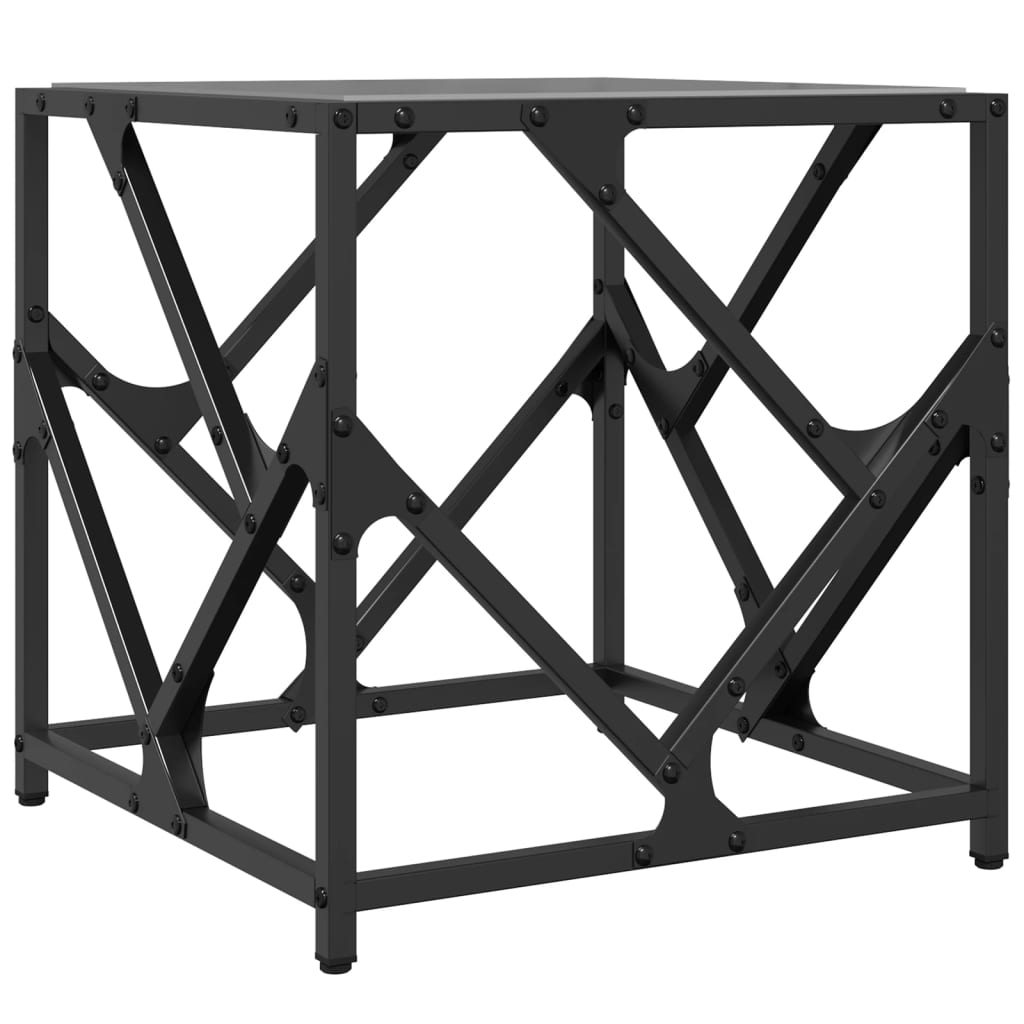 Table basse avec dessus en verre noir 40x40x41 cm acier Tables basses vidaXL   