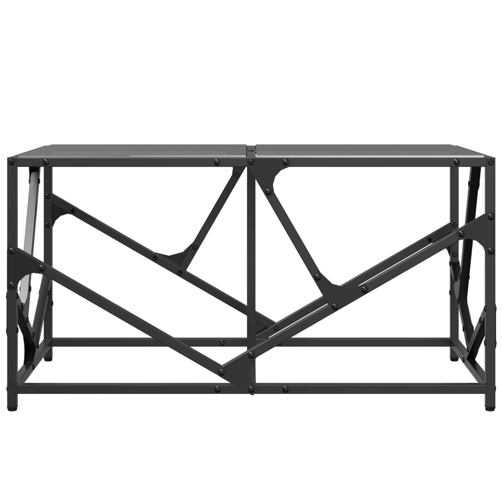 Table basse avec dessus en verre noir 78,5x40x41 cm acier Tables basses vidaXL   