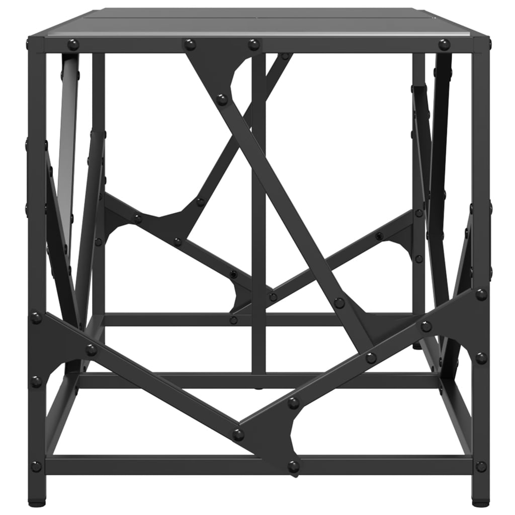 Table basse avec dessus en verre noir 78,5x40x41 cm acier Tables basses vidaXL   