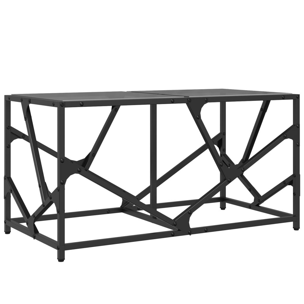 Table basse avec dessus en verre noir 78,5x40x41 cm acier Tables basses vidaXL   