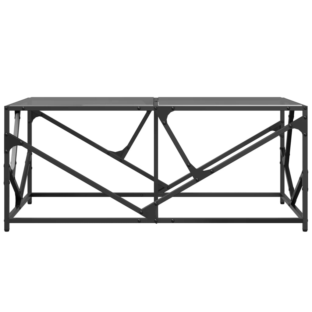 Table basse avec dessus en verre noir 98,5x50x41 cm acier Tables basses vidaXL   