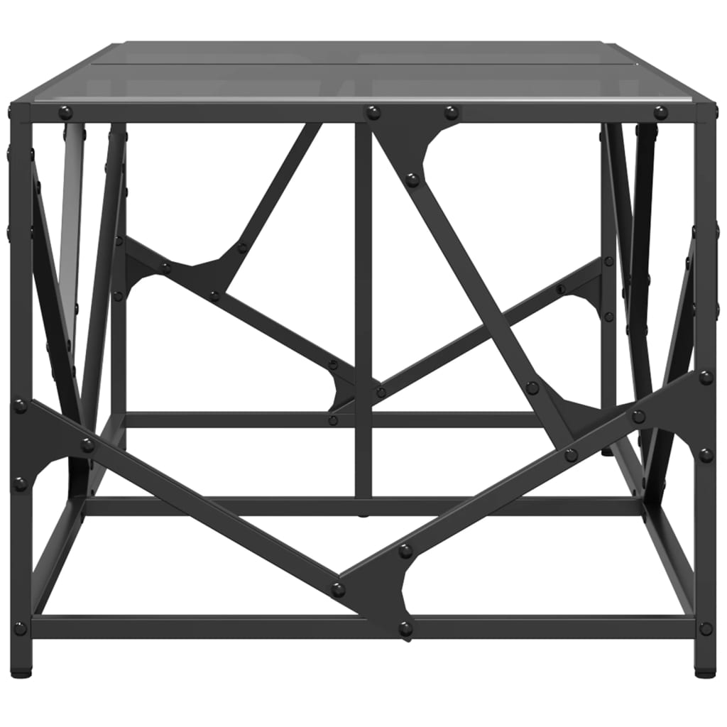 Table basse avec dessus en verre noir 98,5x50x41 cm acier Tables basses vidaXL   