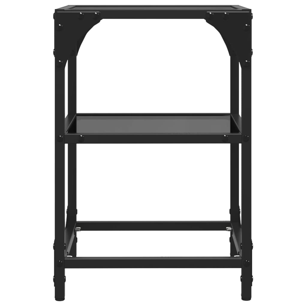 Table basse avec dessus en verre noir 30x30x45 cm acier Tables basses vidaXL   