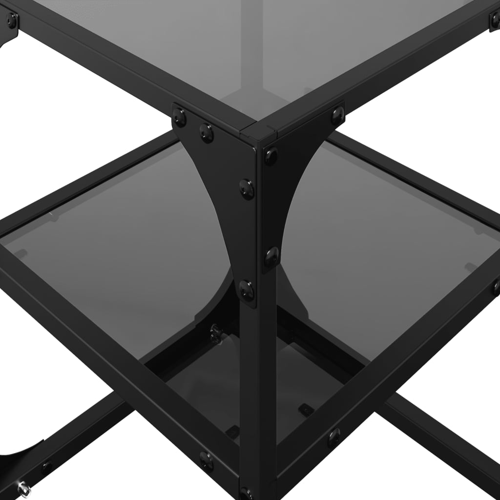 Table basse avec dessus en verre noir 30x30x45 cm acier Tables basses vidaXL   