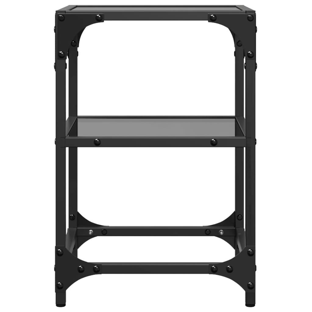 Tables basses avec dessus en verre noir 2 pcs 30x30x45 cm acier Tables basses vidaXL   