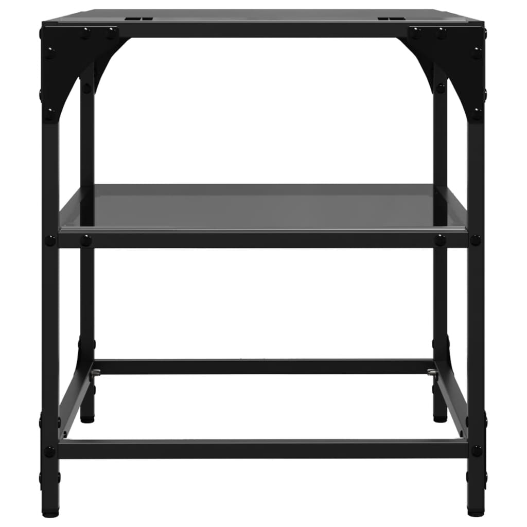 Tables basses avec dessus en verre noir 2 pcs 40x40x45 cm acier Tables basses vidaXL   