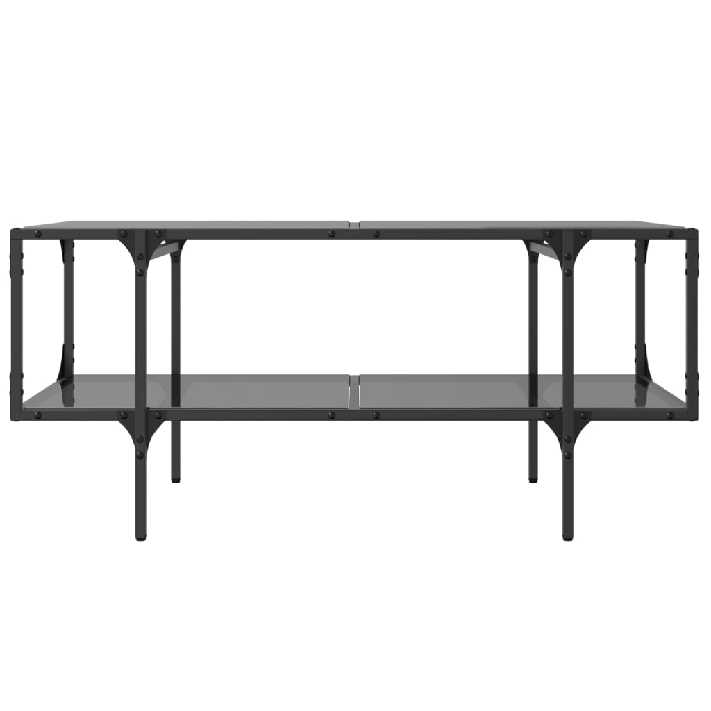 Table basse avec dessus en verre noir 98,5x50x45 cm acier Tables basses vidaXL   