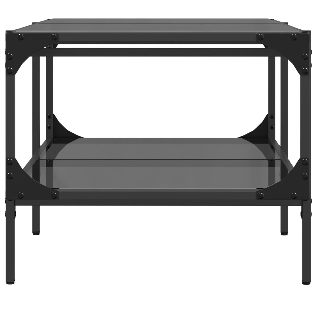 Table basse avec dessus en verre noir 98,5x50x45 cm acier Tables basses vidaXL   