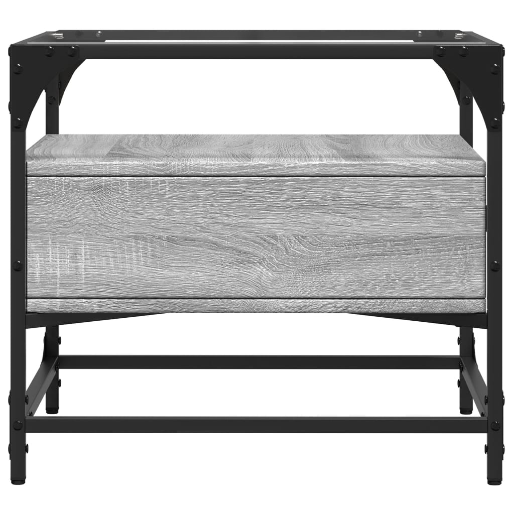 Table basse avec dessus en verre sonoma gris 50x50x45 acier Tables basses vidaXL   