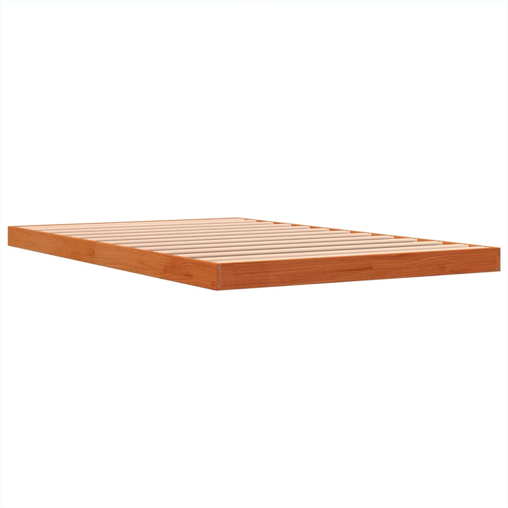 Cadre de lit cire marron 120x200 cm bois de pin massif Lits & cadres de lit vidaXL   