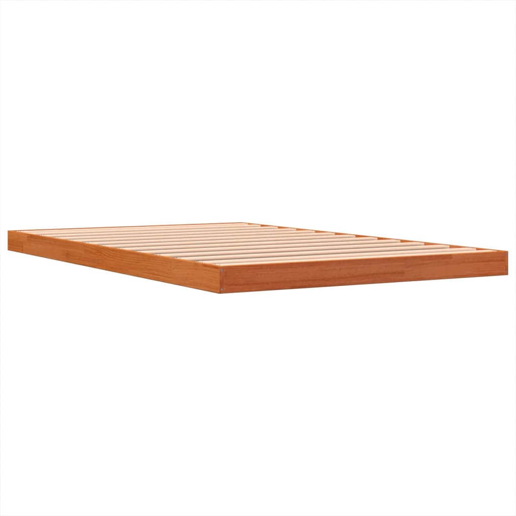 Cadre de lit cire marron 120x200 cm bois de pin massif Lits & cadres de lit vidaXL   