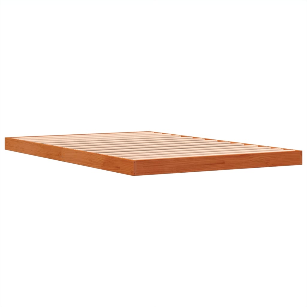 Cadre de lit cire marron 120x190 cm bois de pin massif Lits & cadres de lit vidaXL   