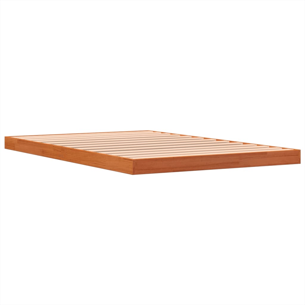 Cadre de lit cire marron 120x190 cm bois de pin massif Lits & cadres de lit vidaXL   