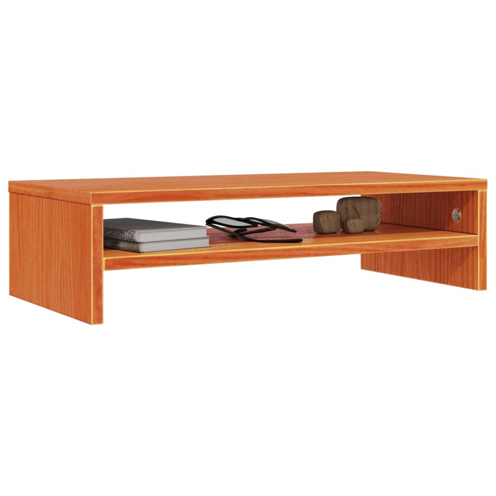 Support de moniteur marron miel 50x24x13 cm bois de pin solide Meubles TV vidaXL   