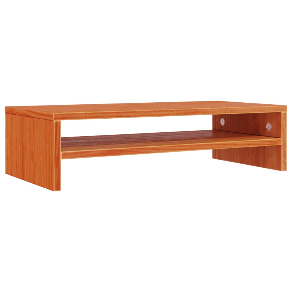 Support de moniteur marron miel 50x24x13 cm bois de pin solide Meubles TV vidaXL   