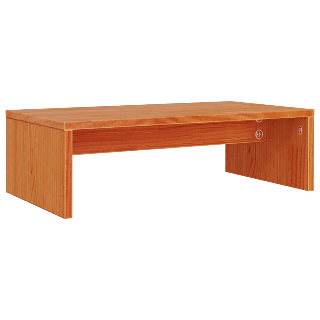 Support de moniteur marron miel 50x27x15 cm bois de pin solide Meubles TV vidaXL   