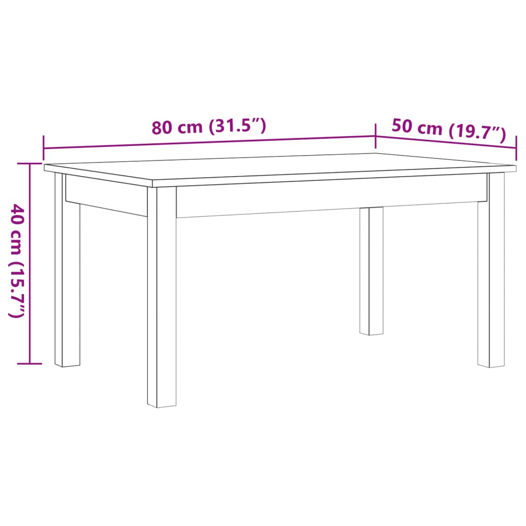 Table basse cire marron 80x50x40 cm bois massif de pin Tables basses vidaXL   