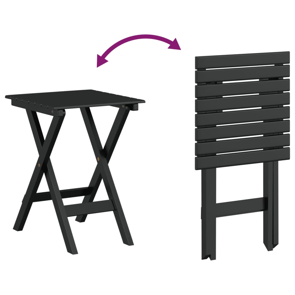Image Chaises à bascule lot de 2 table pliable noir massif peuplier | Xios Store SNC vidaXL Xios Store SNC