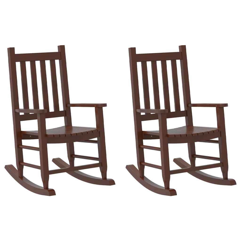 Image Chaises à bascule enfants lot de 2 marron bois peuplier massif | Xios Store SNC vidaXL Xios Store SNC