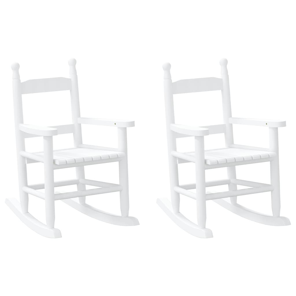 Image Chaises à bascule enfants lot de 2 blanc bois peuplier massif | Xios Store SNC vidaXL Xios Store SNC