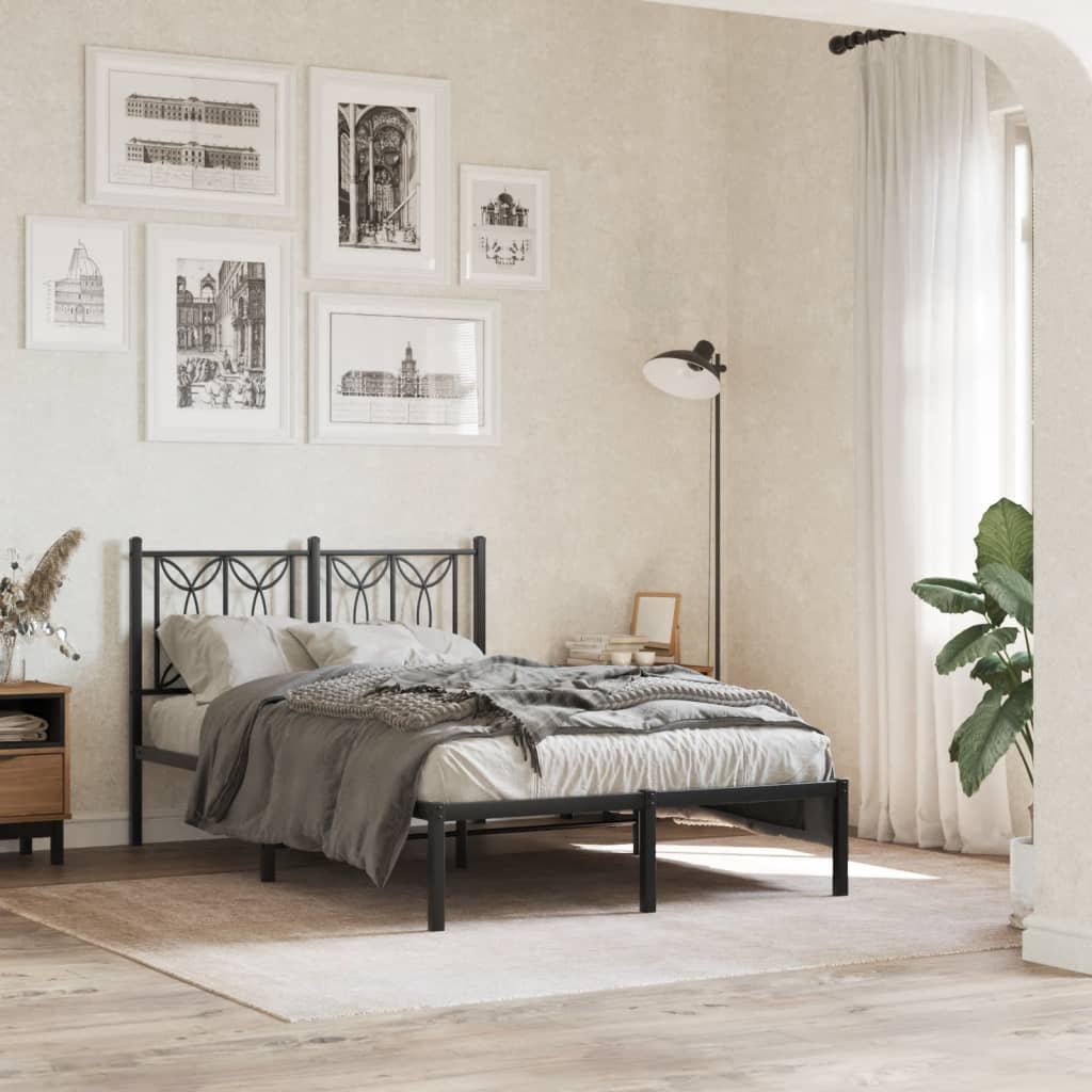 Tête de lit métal noir 120 cm Têtes et pieds de lit vidaXL   