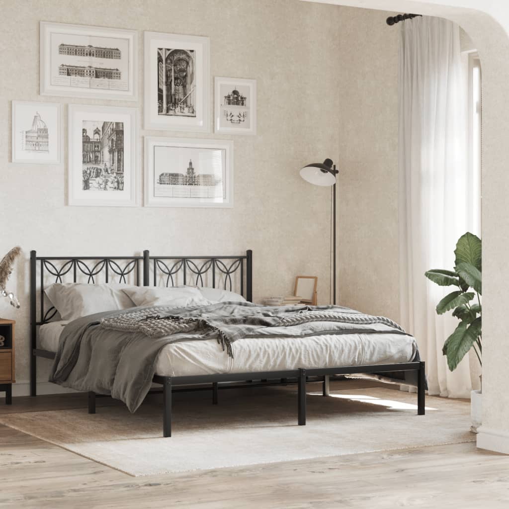 Tête de lit métal noir 150 cm Têtes et pieds de lit vidaXL   