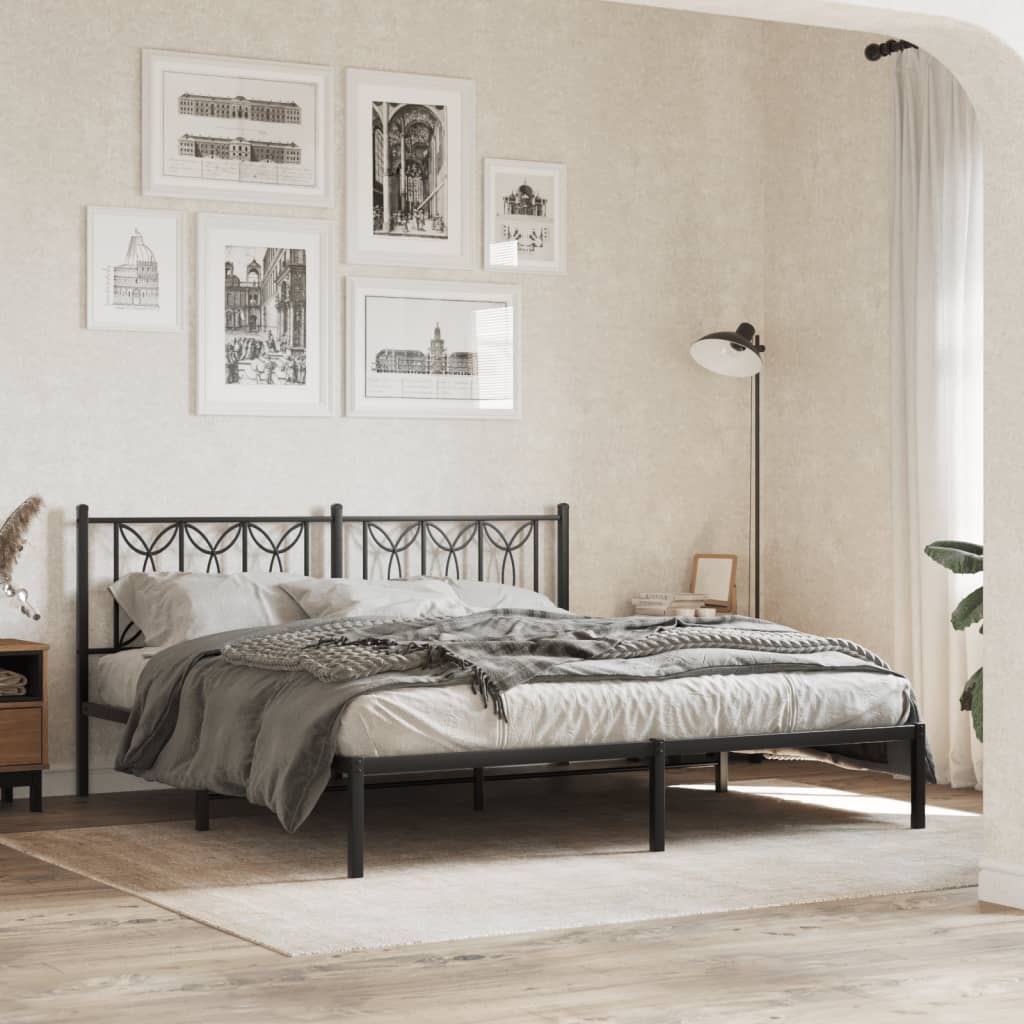 Tête de lit métal noir 180 cm Têtes et pieds de lit vidaXL   