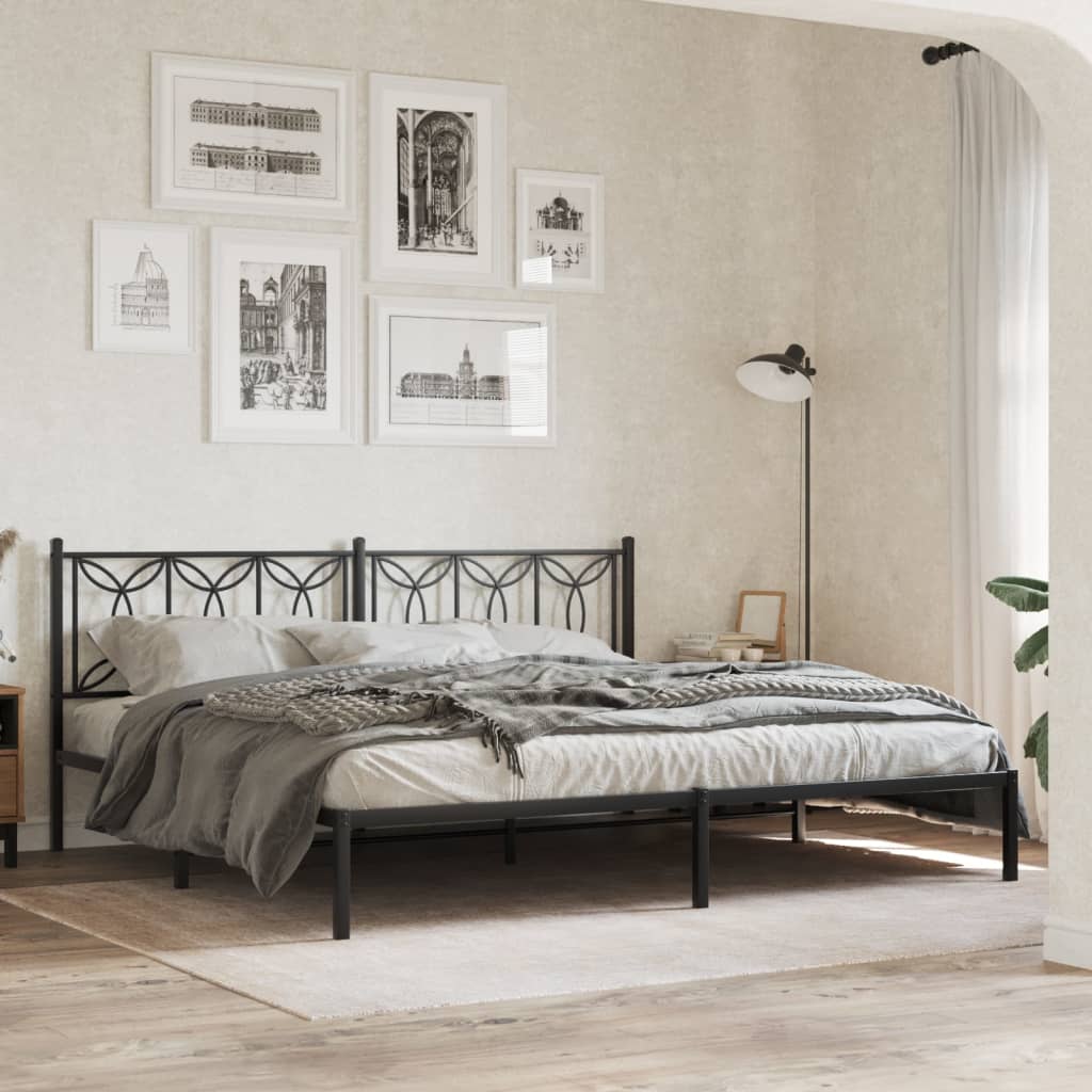 Tête de lit métal noir 193 cm Têtes et pieds de lit vidaXL   