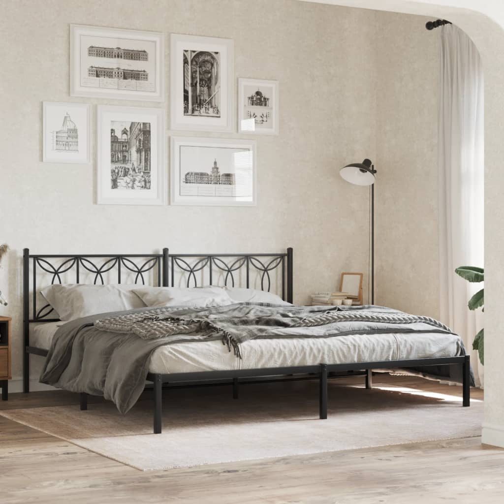 Tête de lit métal noir 200 cm Têtes et pieds de lit vidaXL   