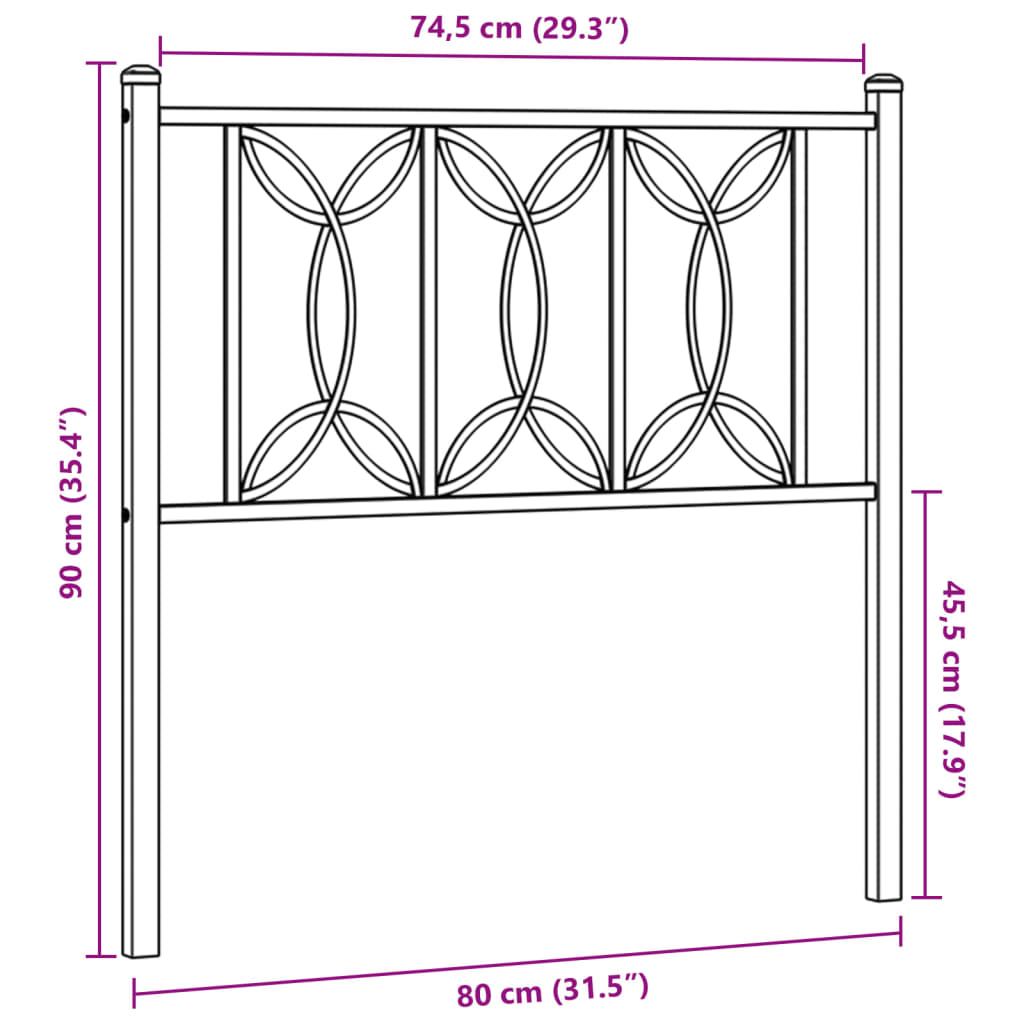 Tête de lit métal blanc 75 cm Têtes et pieds de lit vidaXL   