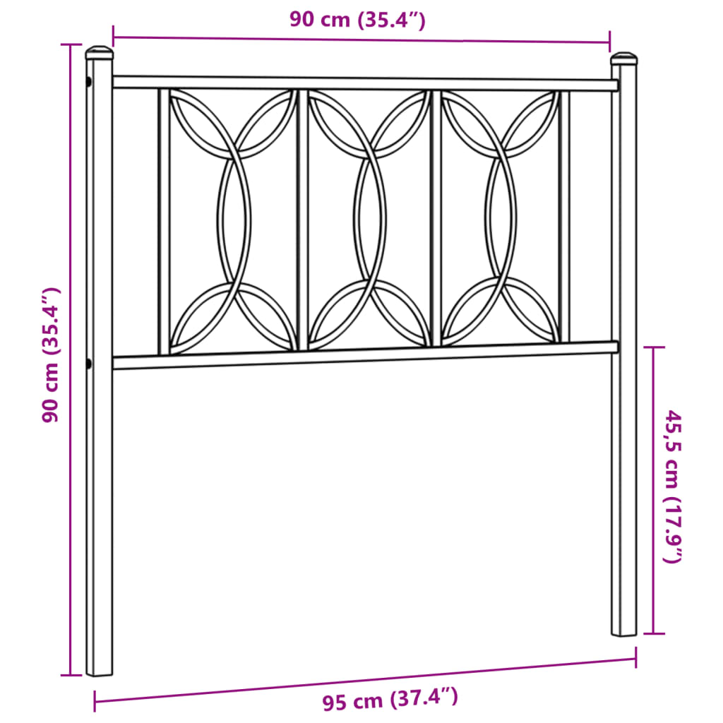 Tête de lit métal blanc 90 cm Têtes et pieds de lit vidaXL   