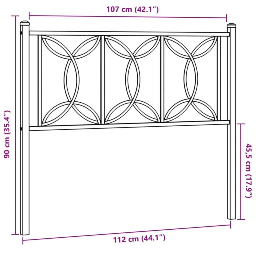 Tête de lit métal blanc 100 cm Têtes et pieds de lit vidaXL   